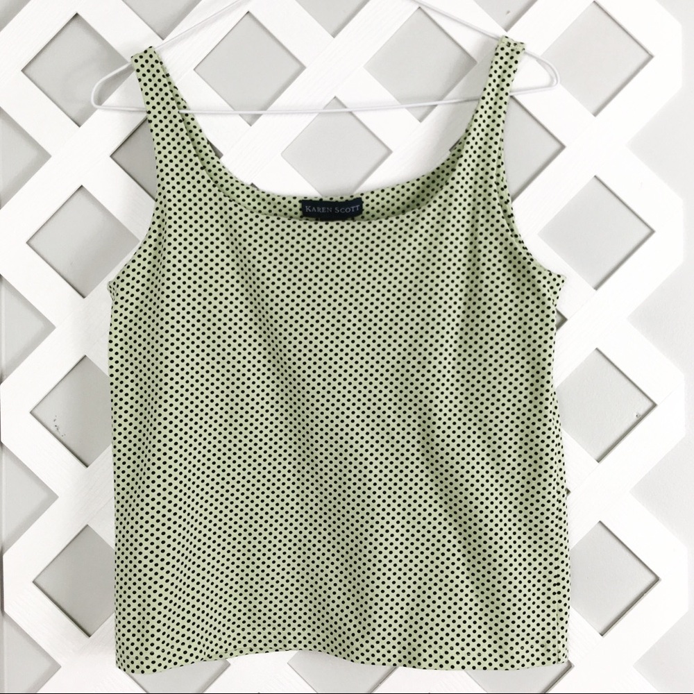 Karen Scott Polka Dot Sleeveless Tank Shirt